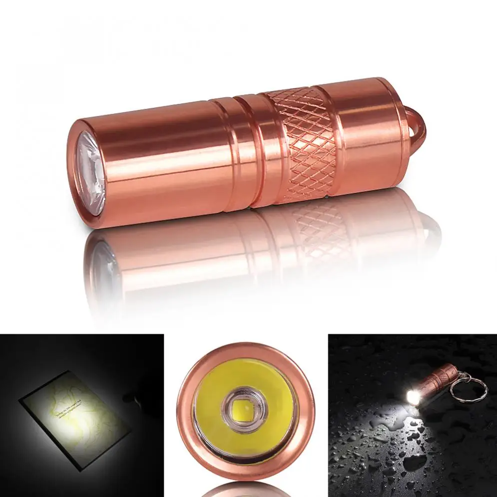 

Waterproof Portable Brass R5 5W 200 Lumens Mini LED Light Torch Flashlight with Micro USB Charge By 3.7V 10180 Battery