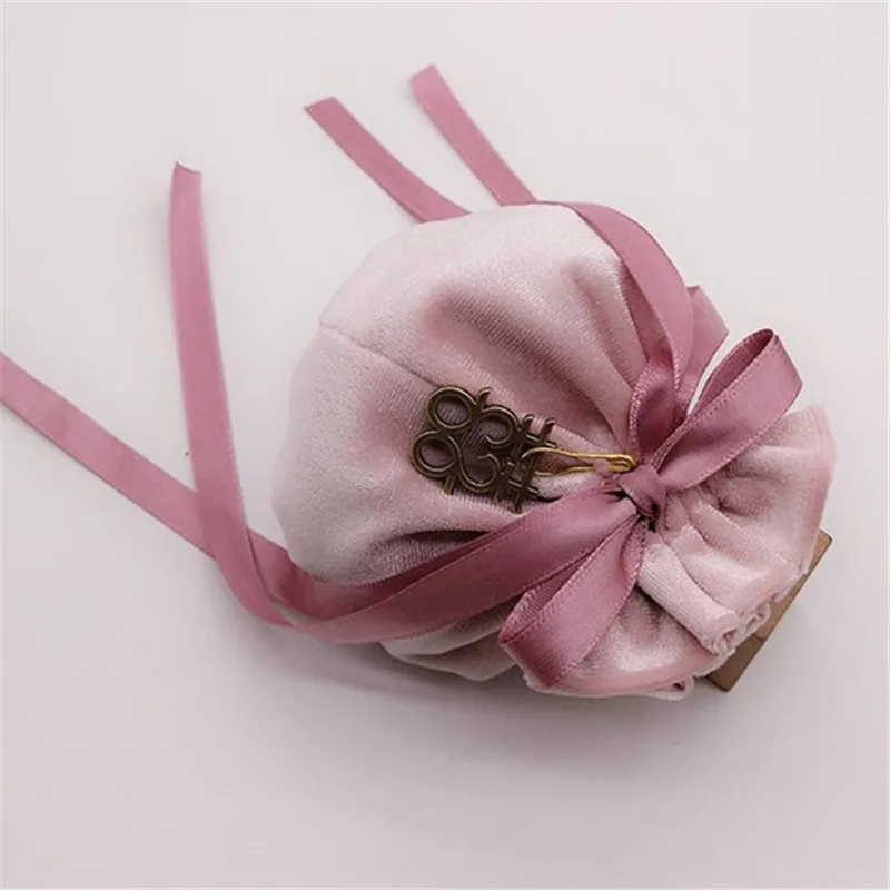 Розовый вельвет ткань подарочные пакеты свадебный подарочный мешок для сахара сувениры Упаковка шнурок Подарочные пакеты детские принадлежности для душа посуда