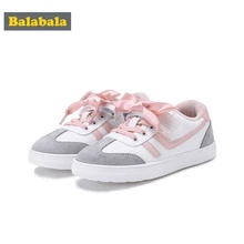 Balabala/кроссовки на шнуровке с флисовой подкладкой для маленьких девочек, детские повседневные кроссовки из искусственной замши с шелковой лентой