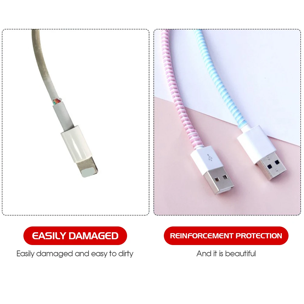 Зарядка через USB линии передачи данных кабель протектор провода шнур Обёрточная