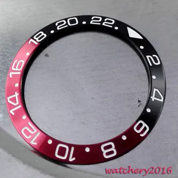 

High quality 38mm black & red bezel insert watch kit fit automatic Men's watch bezel