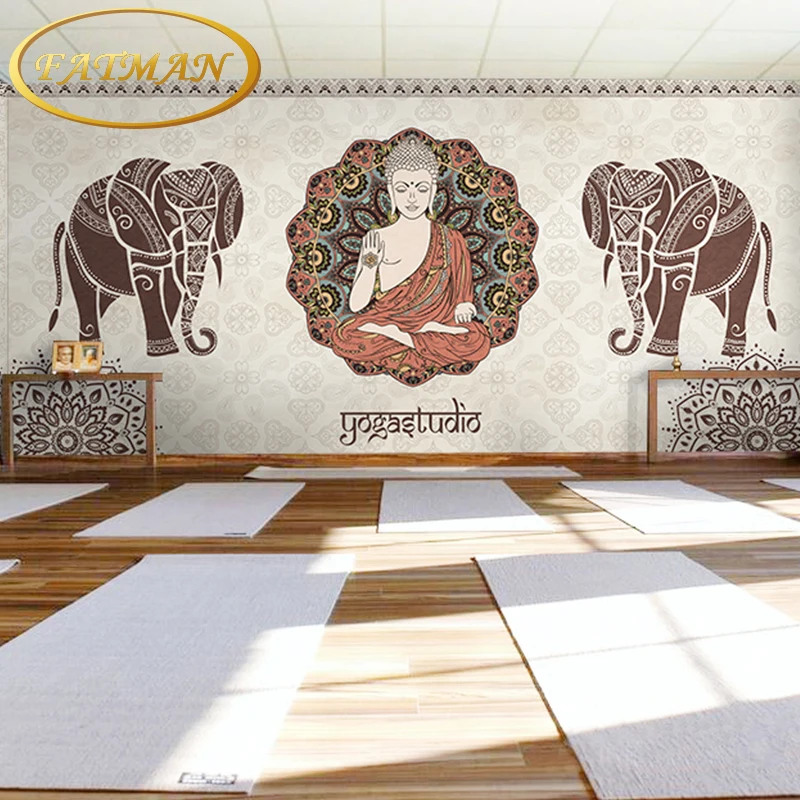 

Custom photo wallpaper 3D stereoscopic hand-painted retro wallpaper mural gym sitting room yoga playground wallpaper mural