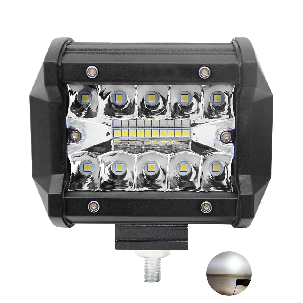 

Factory Direct Sale Car LED Work Light Bar 60W 4 inch LED Driving Light Bar bottom mount LED Driving lamp