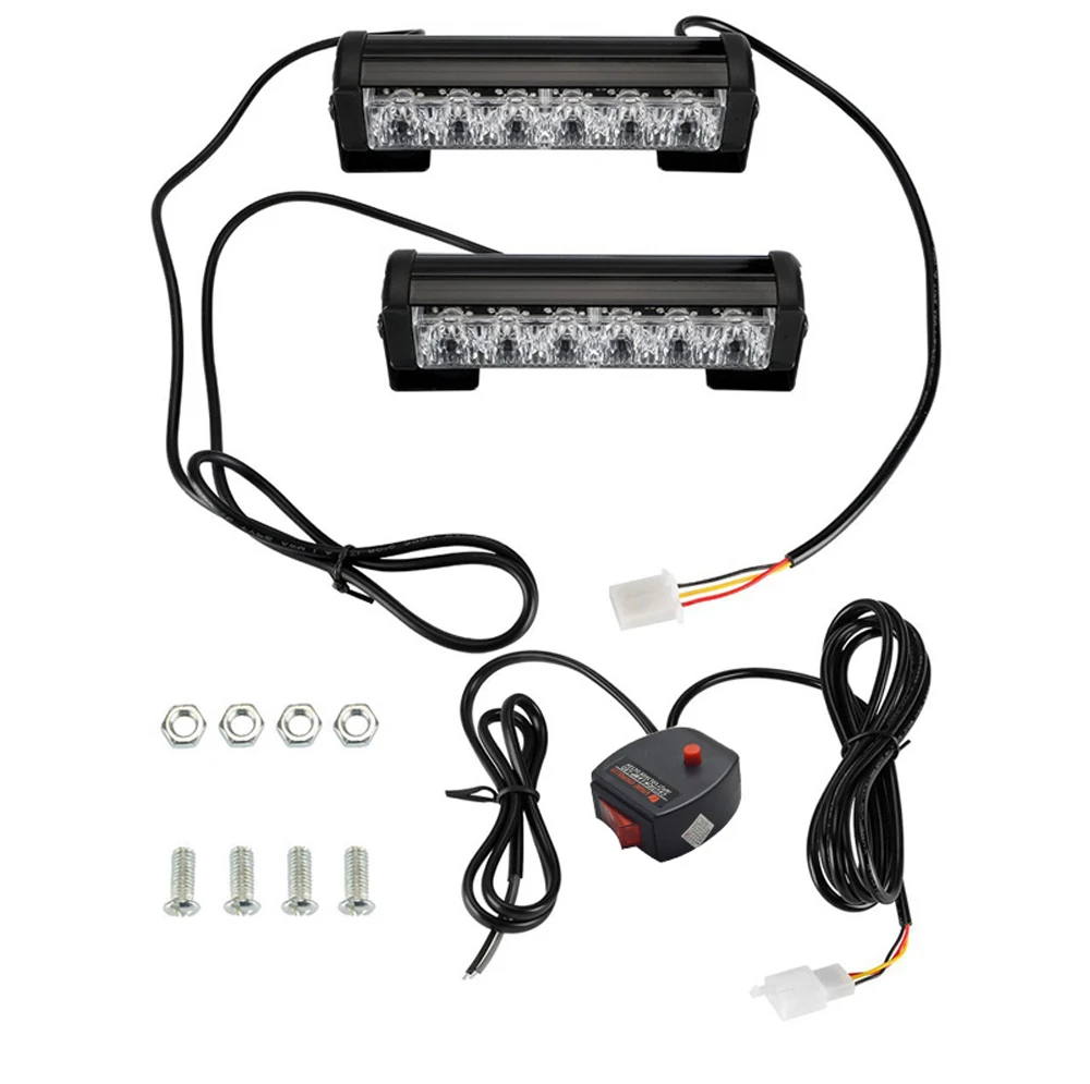 Aicarkas светодиодный вспышка Предупреждение светильник бар 2X6 светодиодный Белый Янтарь красные, синие аварийной ситуации Strobe лампы безопасности мигающий светильник s для автомобиля 12V