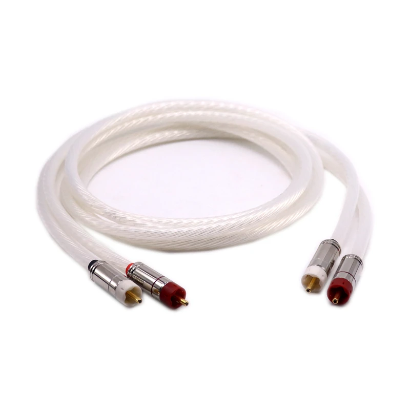 

Plating silver RCA cable HIFI dual RCA audio amplifier signal cable