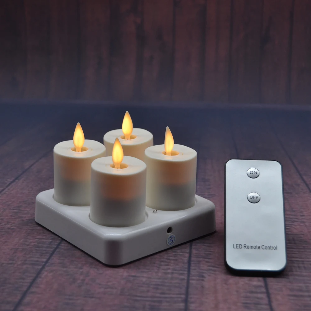 Mini Rechargeable Flameless LED Tealights Candles Moving Wick Viotive
