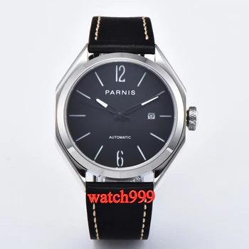 

43mm PARNIS sapphire crystal Miyota 821A automatic men's watch black Luminous dial 5 ATM waterproof mechanical watch