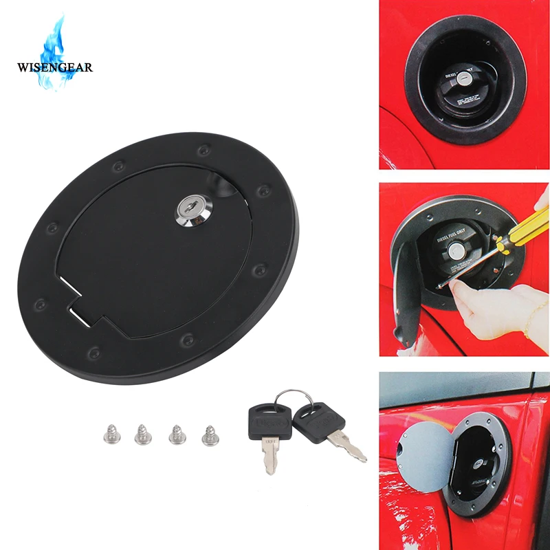 WISENGEAR Gas Fuel Tank Cap w/ Key for Jeep Wrangler JK Unlimited X