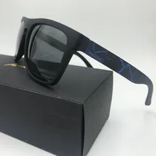 Поляризованные черные солнцезащитные очки, мужские очки для вождения, мужские солнцезащитные очки, молния, синие, для мужчин, Ретро стиль, Роскошные, Oculos De sol
