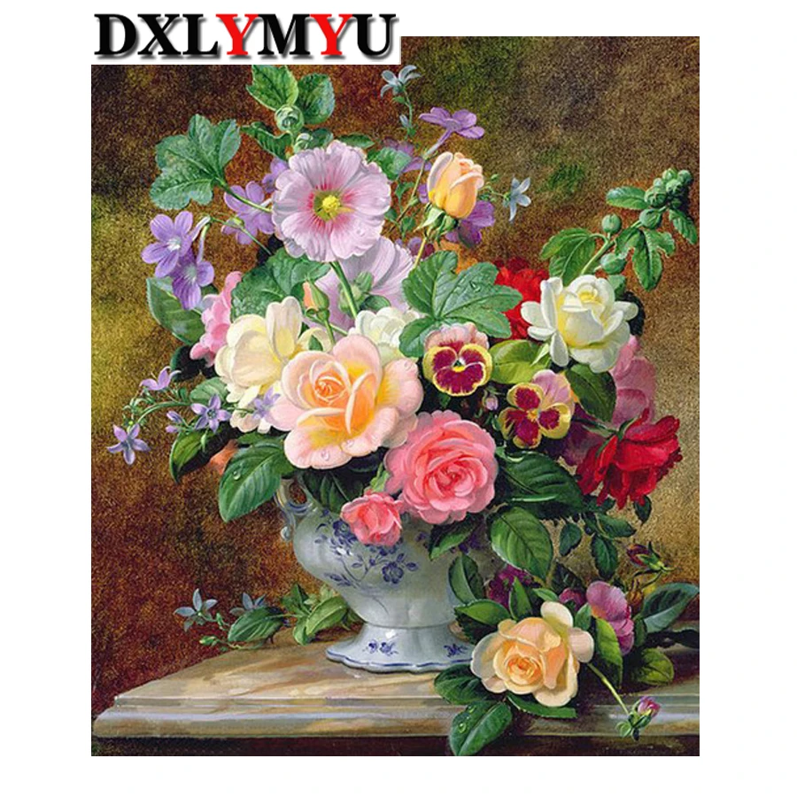 

5D DIY Diamond Painting Beautiful Flower Picture 3D Diamond Embroidery Full Drill Cross Stitch Rhinestone Mosaic Painting