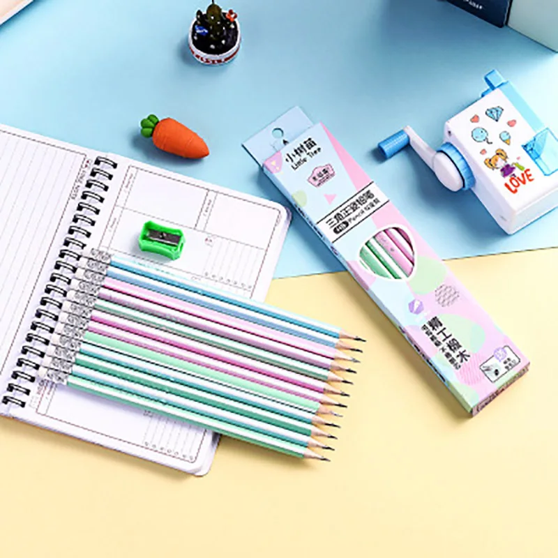 

12pcs/pencils for School Supplies write pencils kids drawing pencil set pen sketch Art Supplies Stationery for school Cute pen