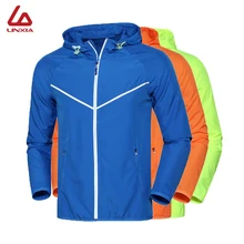 Мужская спортивная куртка, быстросохнущая, защита от солнца, ветровка, дышащая, джерси, с длинными рукавами, с капюшоном, одежда для фитнеса, тренировок, бега