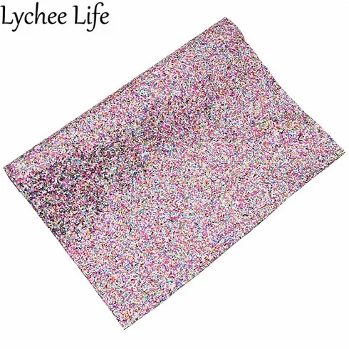 Lychee Life блестящая кожаная ткань, цветная искусственная ткань с блестками, ручная работа, современная домашняя одежда, текстиль, швейная ткань, аксессуары - Цвет: 7