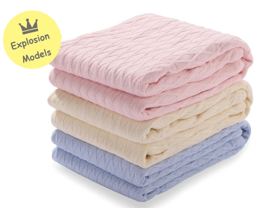 

150cmX120cmcotton Knitted Baby Blanket Newborn Gift Super Soft Blanket for Infant Crib Bedding and carseat stoller throw