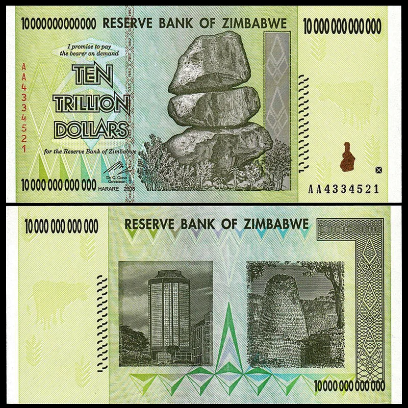 

zimbabwe UNC zimbabwe 10 trillion Jin Yuan Collection Large denomination banknote 1 pcs bank notes
