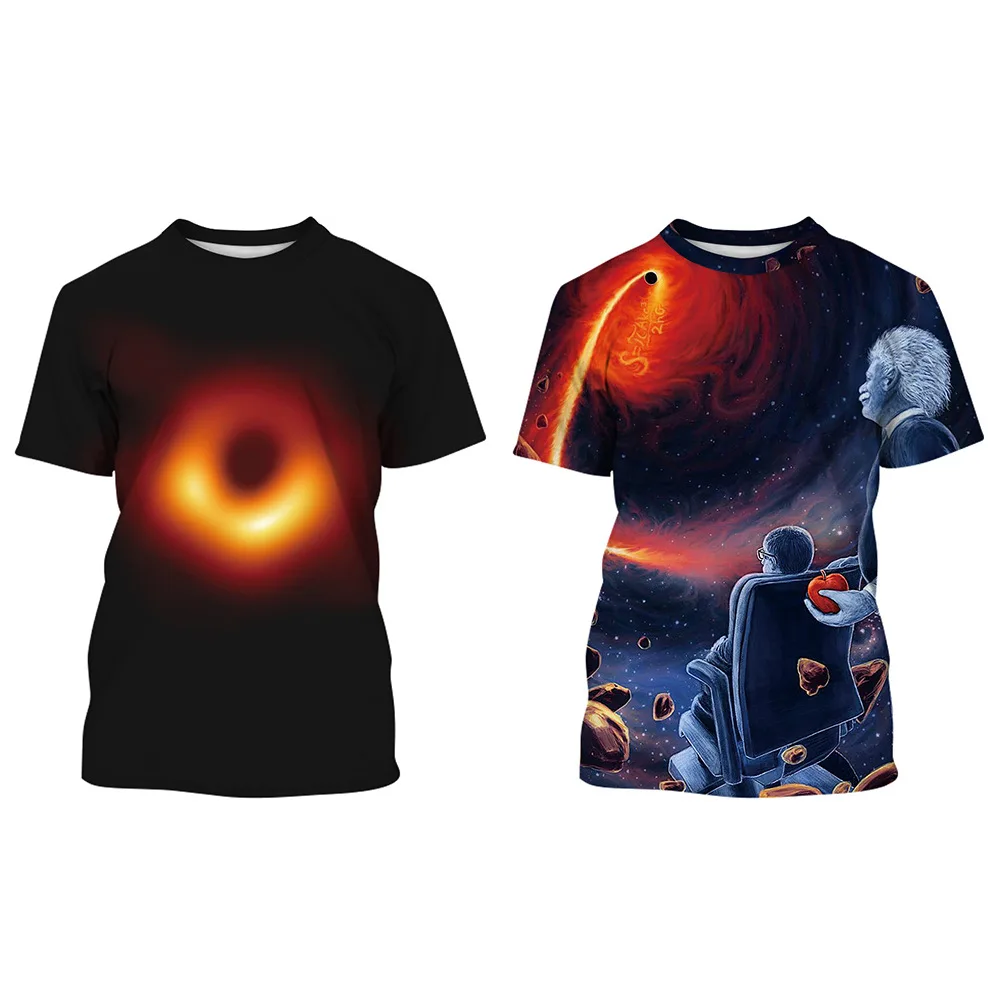 Детская футболка с короткими рукавами с объемным цифровым принтом Cosmic Black Hole