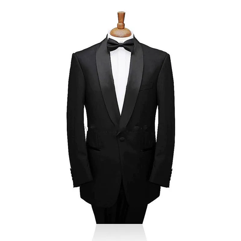 268 New Arrival Custom Made Single-Breasted 2 Pieces Groom Tuxedos Shawl Lapel Best Man Suits (Jacket+Pants) Formal Mens Suits
