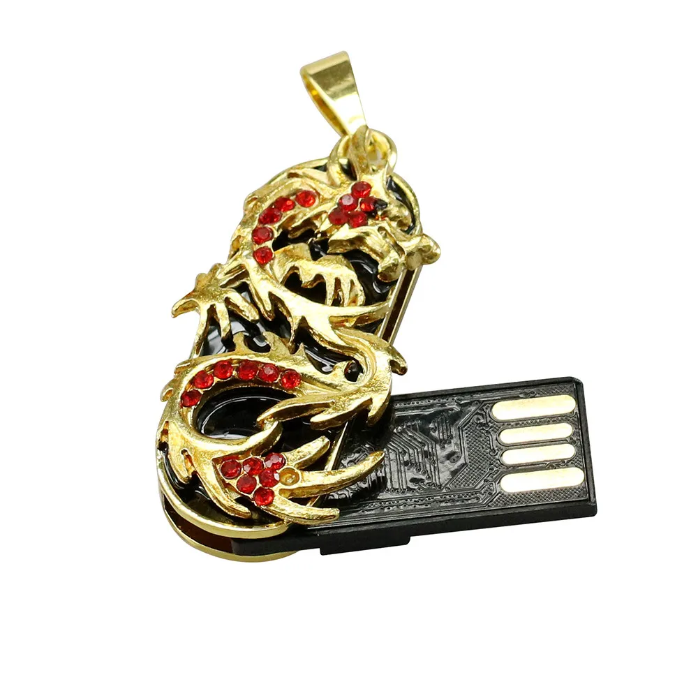 Модная бижутерия ожерелье с драконом USB флэш накопитель 128 ГБ 16 32 карта 2 0 памяти