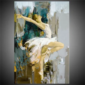 

Large Ballet Dancer Pictures Hand-painted Abstract Figure Oil Paintings on Canvas Modern Wall Painting Home Decoration Wall Arts