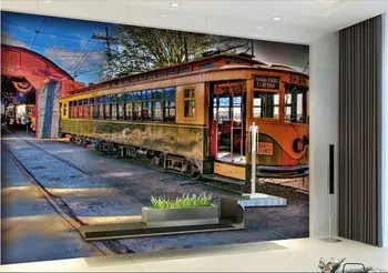 

Custom photo 3d wallpaper Non-woven mural 3 d train restoring ancient ways painting 3d wall room murals wallpaper landscape