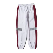 Модные Повседневные спортивные штаны для мужчин и женщин, лучшее качество, хлопок, бегуны, тренировочные брюки с завязками, светоотражающие высокие уличные спортивные штаны