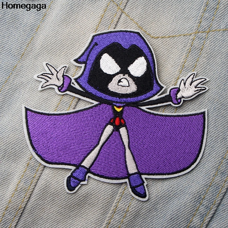 

Homegaga Teen Titans cartoon Embroidered Iron On Patches Badges Patchwork Sewing Applique Jacket Backpack Badges stickers D1993