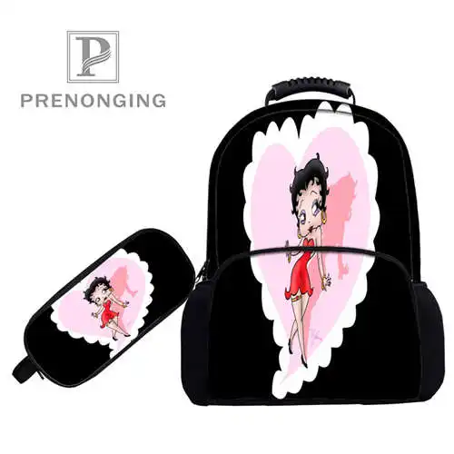 17 дюймовые рюкзаки Betty Boop (1) сумки для ручек с 3D принтом школьные женские и мужские