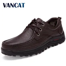 VANCAT hombres calientes botas de gran tamaño 48 de la moda de Cuero Genuino botas de invierno, botas cómodas de tobillo zapatos de los hombres, la calidad botas para la nieve