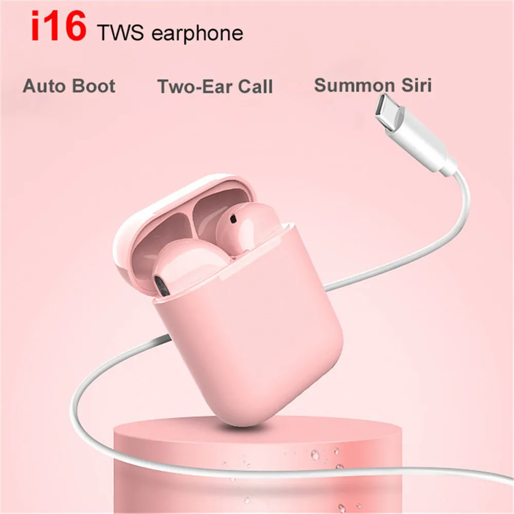 

i16 TWS Wireless Earphone Bluetooth 5.0 1:1 Air Sport Headset 3D Stereo Sound Earbuds With Microphone For Mobile Phone
