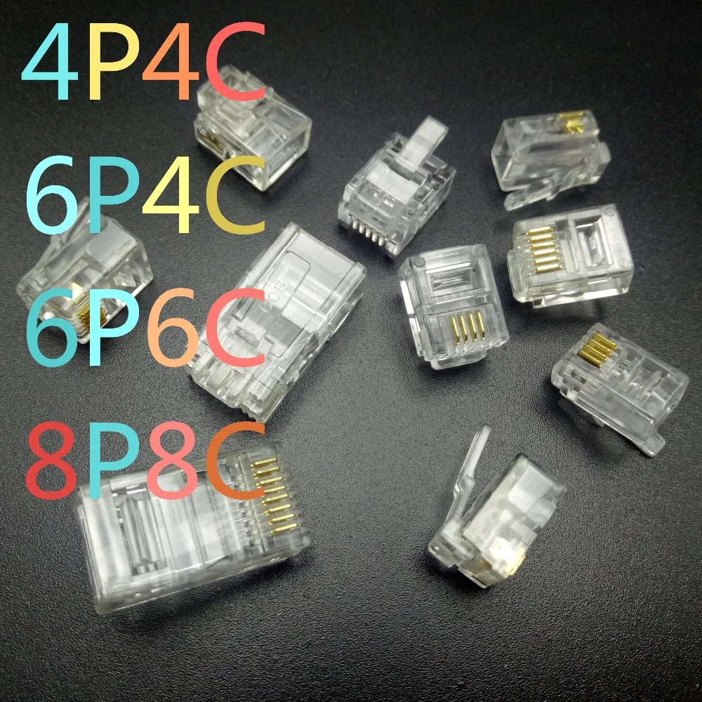 10pcs RJ9 4P4C RJ11 6P2C 6P4C 6P6C RJ45 8P8C Telephone Modular
