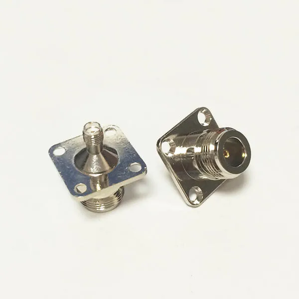 

1PC N Female Jack to SMA Female Jack RF Coax Adapter convertor big 4-hole panel mount Nickelplated NEW wholesale