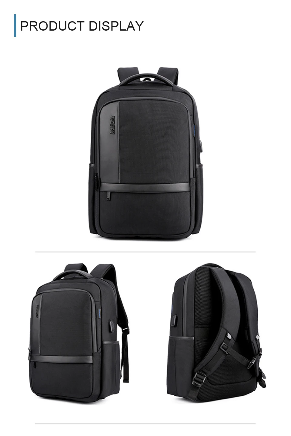 Men Backpack Travel Backpacks 17 Inch Laptop 15.6 Backpacking Notebook Large Capacity Back Pack Waterproof USB Charging Bagpack (10)