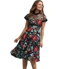 Vestidos Verano Bordado Vestido de Renda 2018 Mulheres Primavera Vestido de Verão Manga Curta Casual Vestidos de Festa Robe De Soiree Longue