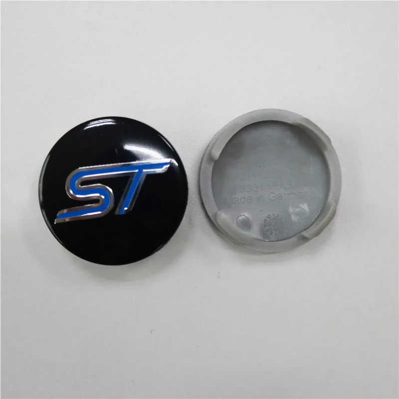 4 Pieces 54mm 2.125 Inch ABS Black Blue Car Custom Wheel Center Centre