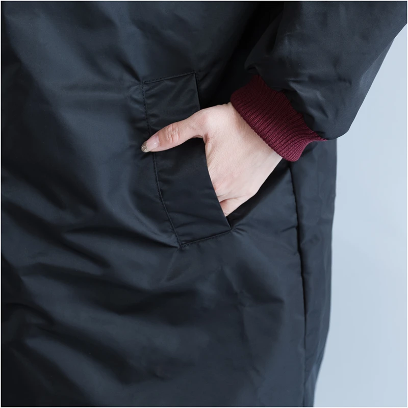 Длинная флисовая куртка с капюшоном размера плюс, женская утепленная черная парка, женские зимние куртки и пальто с бархатом 4XL
