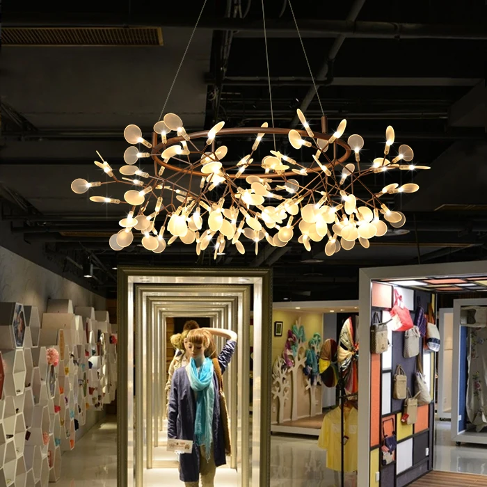Светильник с подвеской современный из железа и бронзы диаметр 80 см|pendant lamp|led pendant
