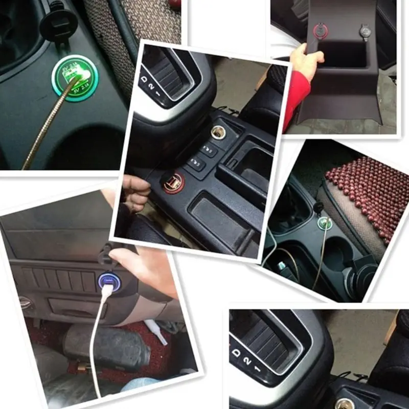 DIY 12V 24V Dual USB Auto Ladegerät Power Adapter Panel 5V 2.1A für iphone Auto Boot Marine handy G