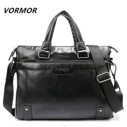 VORMOR бренд элегантность бизнес мужской портфель сумка, из искусственной кожи 14 дюймов ноутбук для мужчин сумка, повседневное мужские