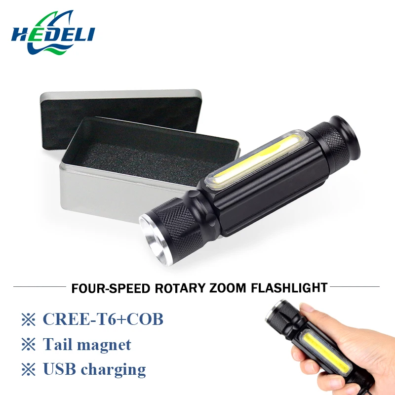

Super Bright XM-T6 3800 lm USBFlashlight 18650 Flashlight Lanterna Zoom Waterproof Magnet Torch Bicycle Lantern Built-in Battery