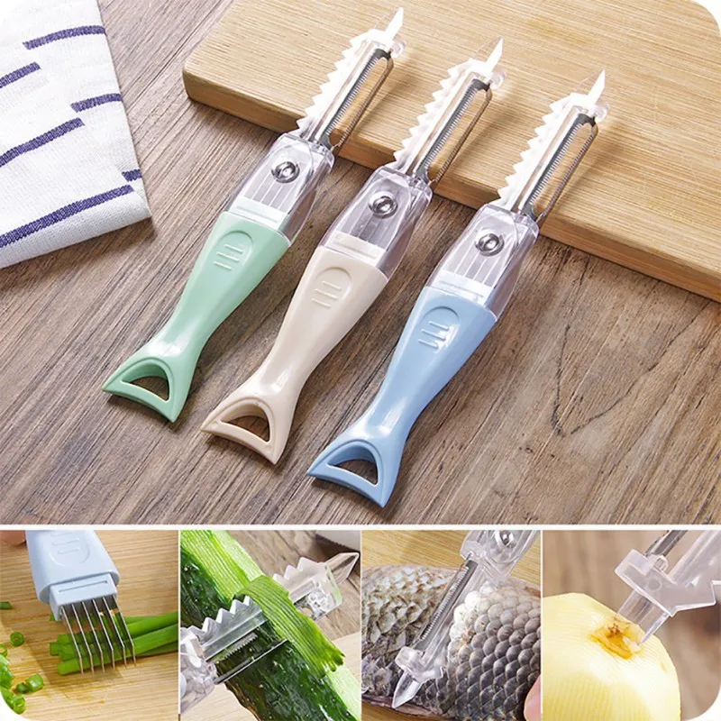 

Multi-Function Four-In-One Paring Knife Kitchen Accessory Mandoline Slicer Knife Food Chooper Vegetable Cutter Peeler