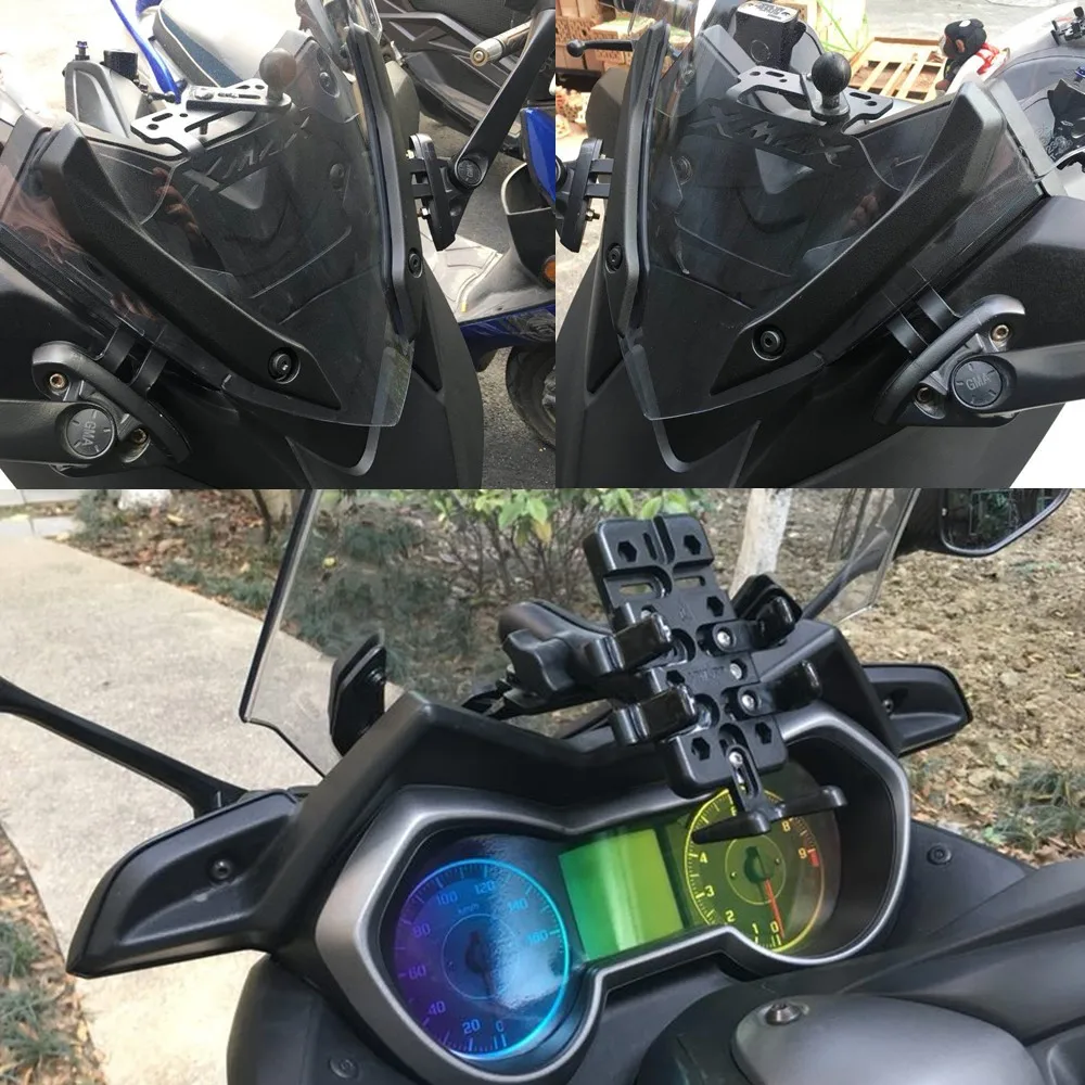 Motorcycle front Stand Holder font b Smartphone b font Mobile Phone GPS Plate R25 R3 mirror