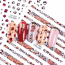 1 шт наклейки для ногтей 3D украшения для ногтей Леопардовый принт животные клейкие обертывания буквы Шарм маникюр Дизайн TRCA401-409