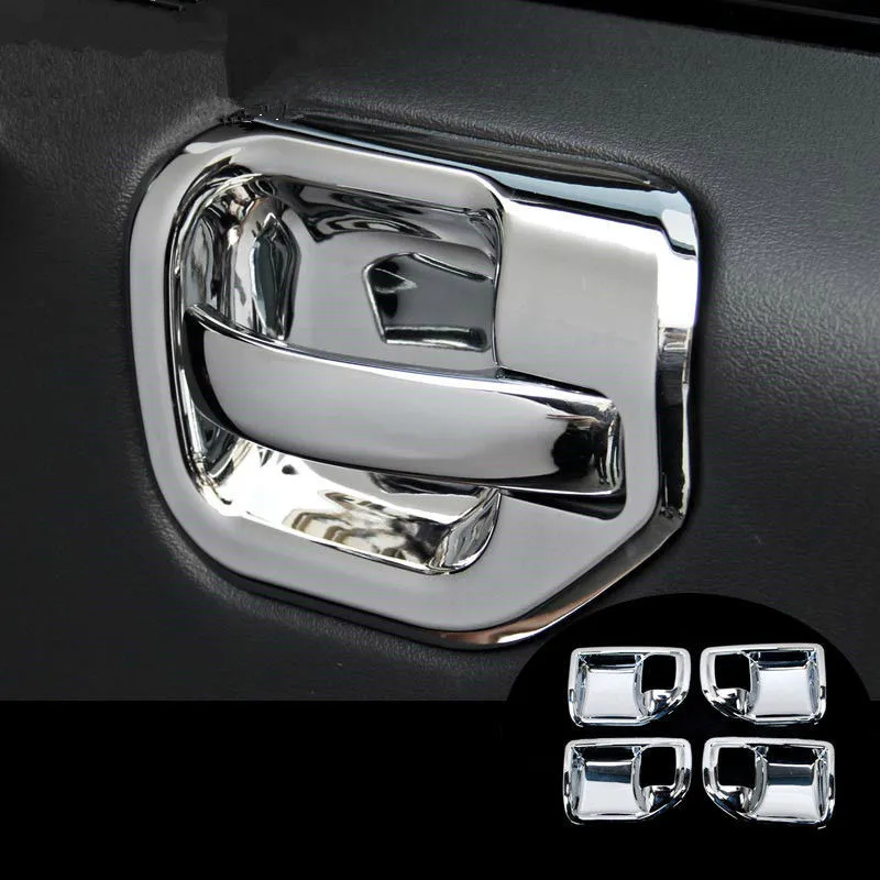 YAQUICKA 4pcs/SET Chrome Interior Door Handle Bowl Cover Trim Mouldings