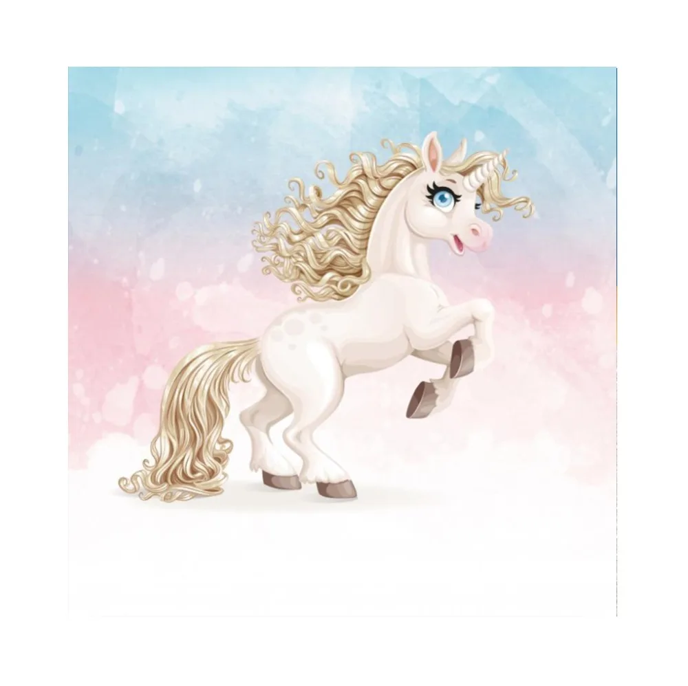 Laeacco Sweet Unicorn Birthday Party Wallpaper Post Child Portrait Photography Backdrops Photographic Backgrounds Photo Studio