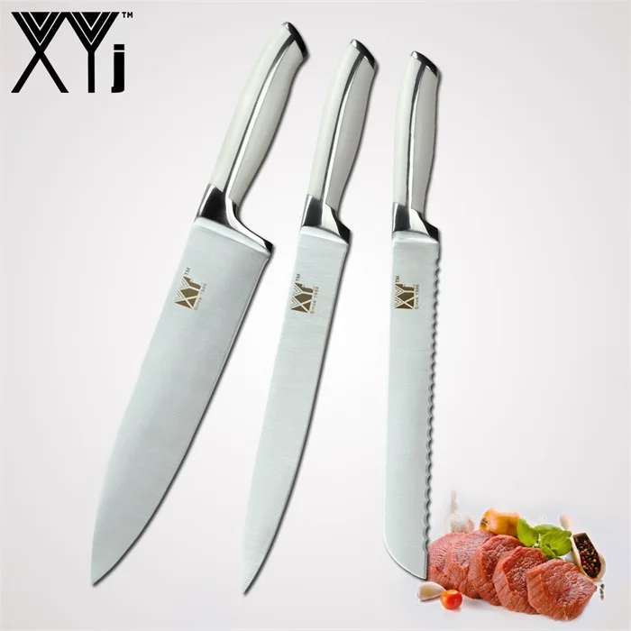XYj японский нож шеф-повара из нержавеющей стали, кухонные ножи " 5" " 3,5", нож для очистки овощей, нож для нарезки сантоку, нож для приготовления пищи - Цвет: C.3 Pcs Set