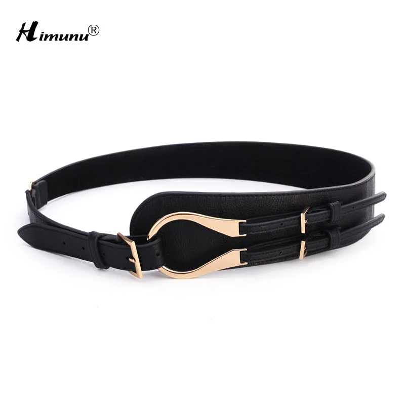 

HIMUNU Brands Genuine Leather Cowskin Belts for Women Alloy Buckle Embossed Leather Cummerbunds Buckle Versatile Women's Girdle