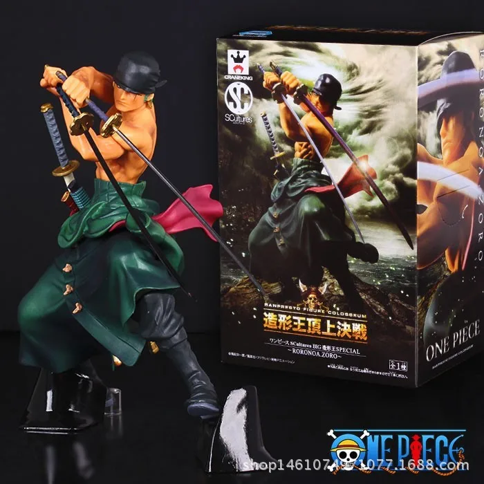 

New Arrival One Piece Japan Anime PVC Toy Roronoa Zoro Action Figure Model Doll with Retail Box 7" 17cm