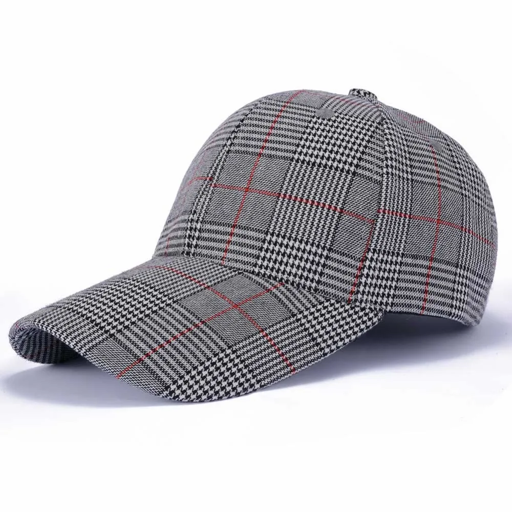 

Womens Summer Hats with Plaid Outdoor Baseball Caps for Lady Adjustable Bone Hat