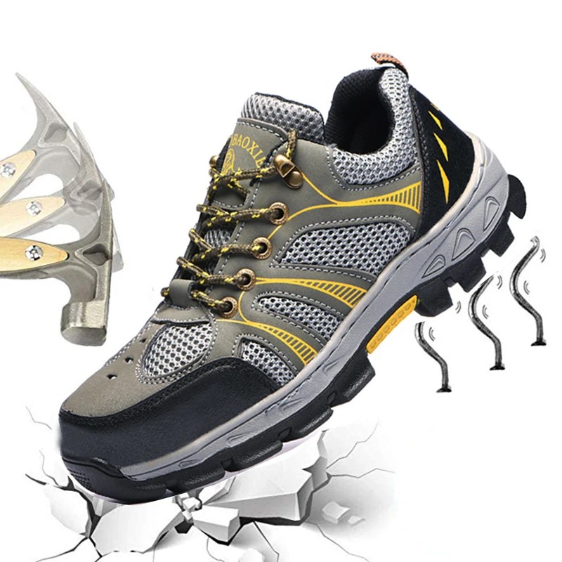

Steel Toe Work Safety Boots Male Shoes Military Army Boots Work Shoes Puncture-Proof Work Sneakers Men Work Safety Shoes Size 46