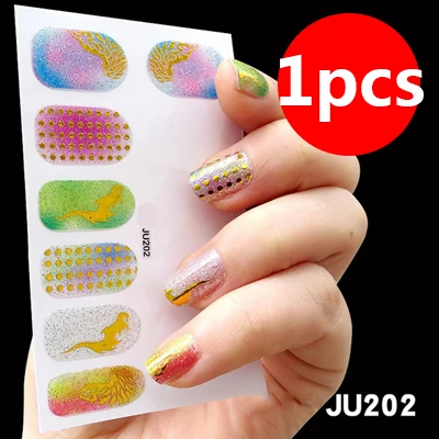 1 шт Перьевые Украшения для ногтей переводные наклейки на ногти для маникюра водные радужные яркие цвета - Цвет: style 16
